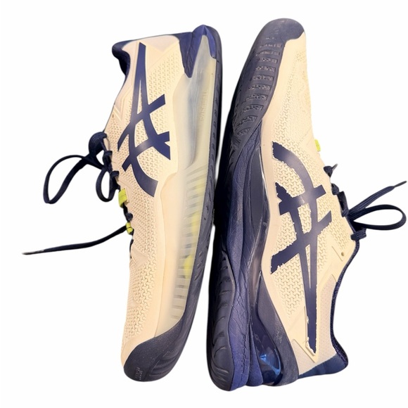 Asics Size 10 - Cream, Navy, and Green - Picture 3 of 8